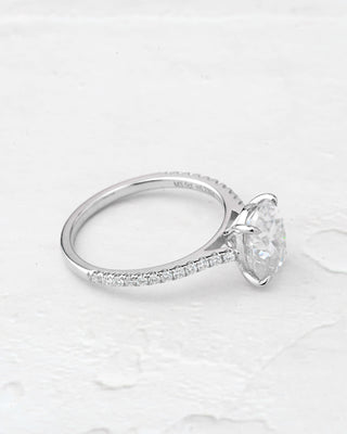 925 Sterling Silver Celine Moissanite Engagement Ring & Wedding Band Set
