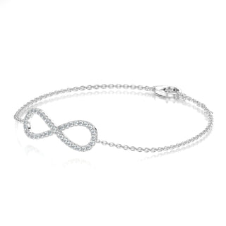 18 Karat Natural Diamond Infinity Bracelet