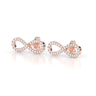 18 Karat Natural Diamond Infinity Earrings