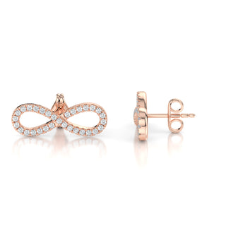 18 Karat Natural Diamond Infinity Earrings