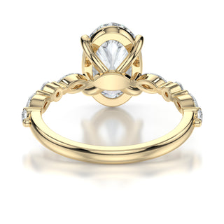 Chrisley Engagement Ring - Oval Centerpiece with Accented Marquise & Round Stones