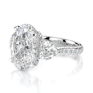Celine Oval Lab Diamond Tri-Stone Ring