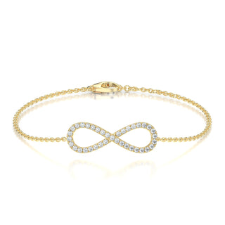 18 Karat Natural Diamond Infinity Bracelet