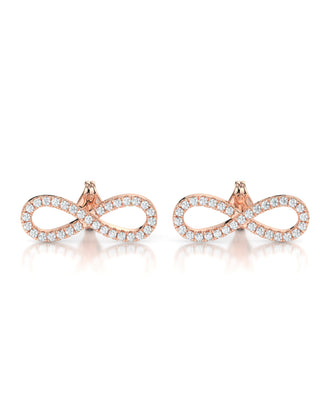 18 Karat Natural Diamond Infinity Earrings