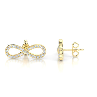 18 Karat Natural Diamond Infinity Earrings