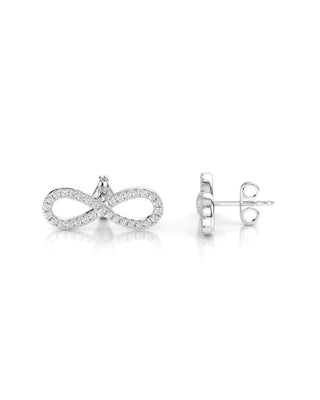 18 Karat Natural Diamond Infinity Earrings
