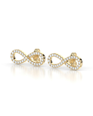 18 Karat Natural Diamond Infinity Earrings