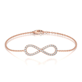 18 Karat Natural Diamond Infinity Bracelet