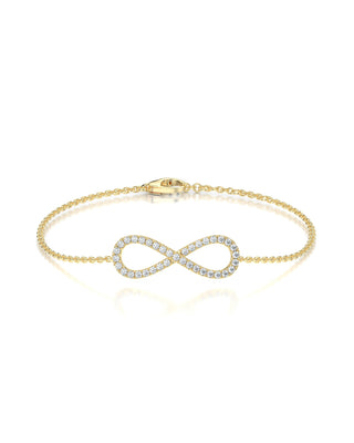 18 Karat Natural Diamond Infinity Bracelet