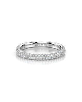 925 Sterling Silver Moissanite Pave Wedding Band