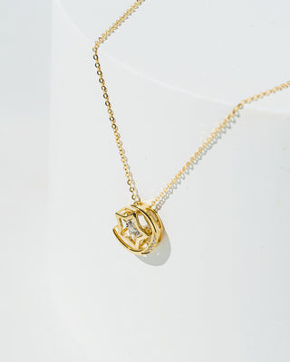 18 karat Natural Diamond Moon & Star Neckpiece