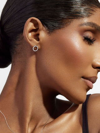 Natural Diamond 'O' Earrings