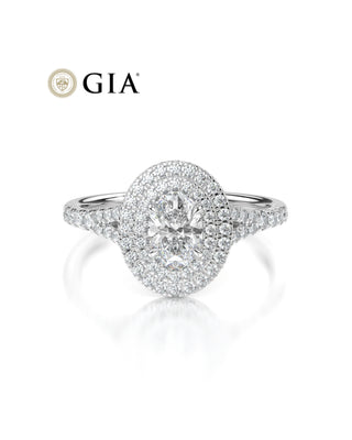 Gaia Oval Double Halo Natural Diamond Engagement Ring