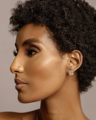 18 Karat Two Way Clover Earrings - Natural Diamonds