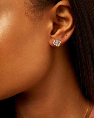 Classic 0.1ct Natural Diamond Clover Earrings
