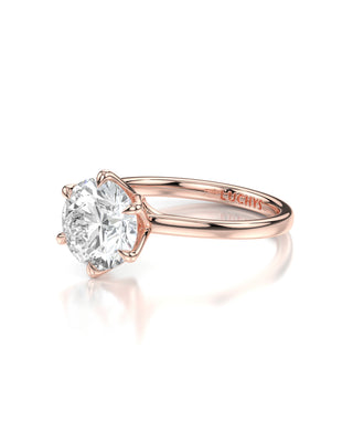 Celine Round Solitaire Engagement Ring - Petals Mounting
