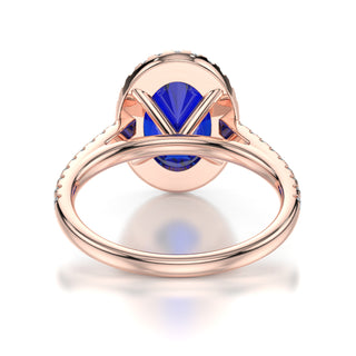 Celine Lab-Grown 4ct Sapphire Engagement Ring with Natural Diamond Accented Stones