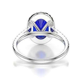 Celine Lab-Grown 4ct Sapphire Engagement Ring with Natural Diamond Accented Stones