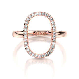 18 Karat Natural Diamond Oval Ring