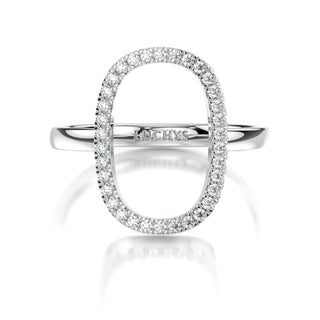 18 Karat Natural Diamond Oval Ring
