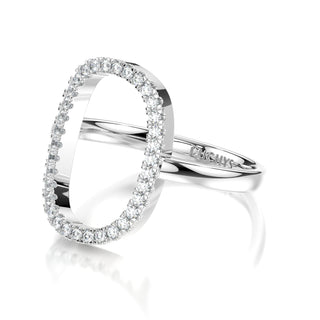 18 Karat Natural Diamond Oval Ring