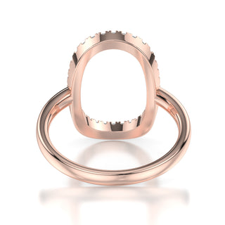 18 Karat Natural Diamond Oval Ring