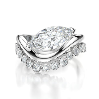 Jackie Vale Wedding and Engagement Ring Set - Lab Diamond Series