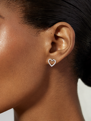 Natural Diamond Heart Earrings