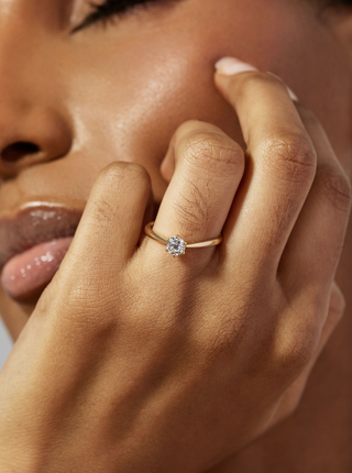Celine Round Solitaire Natural Diamond Ring